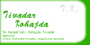 tivadar kohajda business card